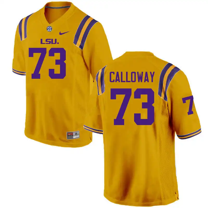 Men's LSU Tigers Ethan Calloway #73 Gold NCAA Football Jersey